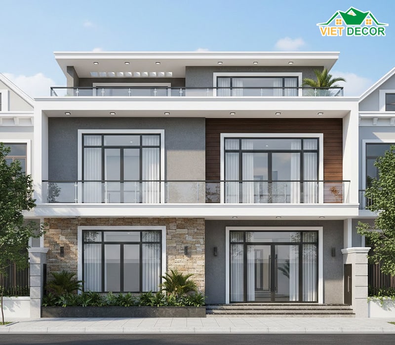 Mẫu nhà mặt tiền 10m 2 tầng