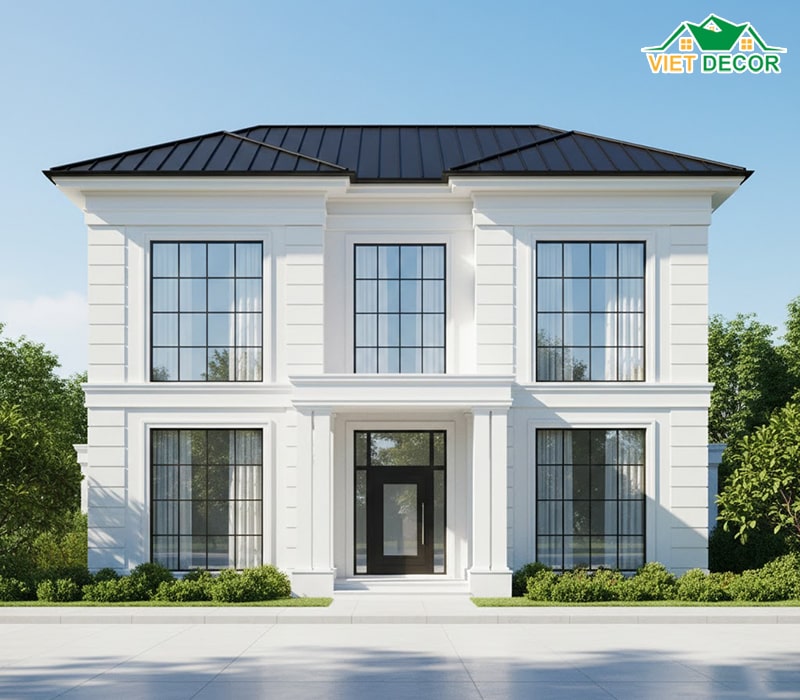 Thiết kế nhà mặt tiền 10m phong cách Tân cổ điển