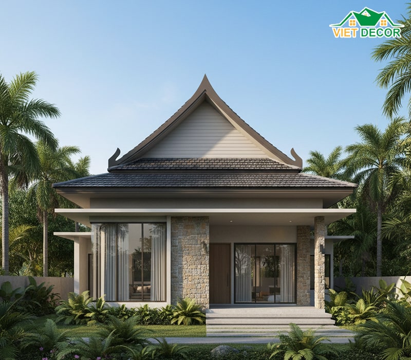 Mẫu nhà cấp 4 10x7m mái Thái sang trọng