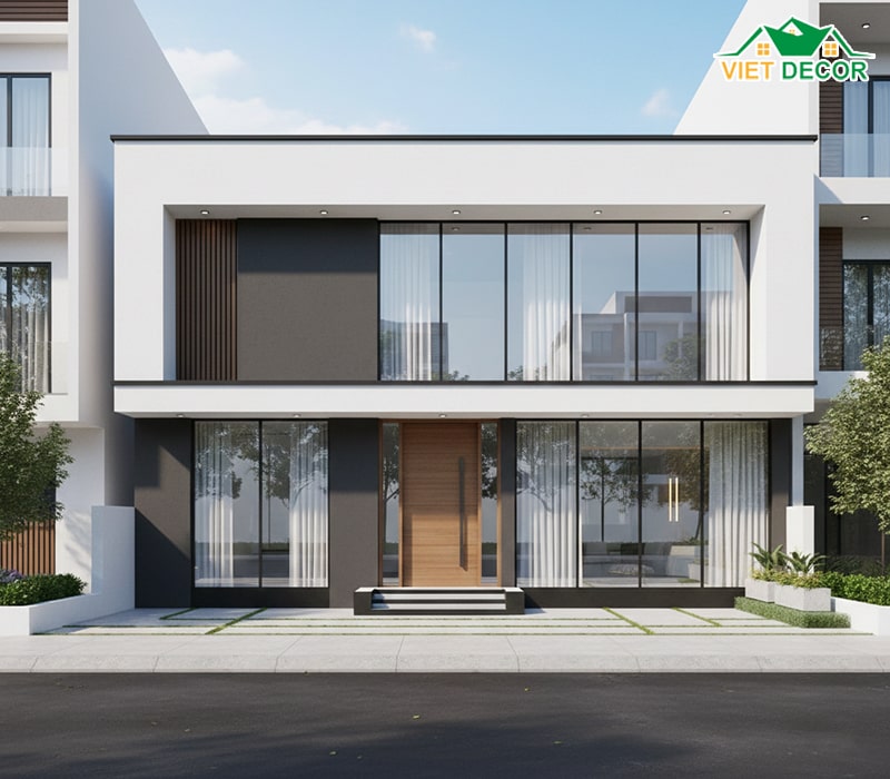 Mẫu nhà 1 tầng 10x7m mái bằng hiện đại