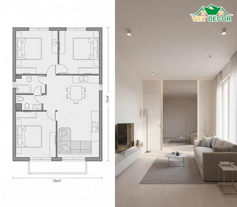 Bí quyết thiết kế nội thất cho nhà chiều sâu ngắn
