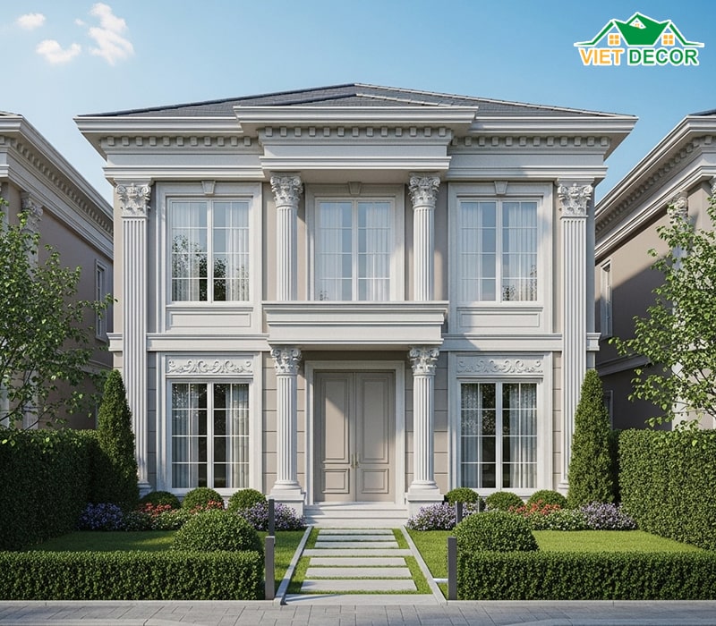 Mẫu nhà ống 2 tầng 4x15m tân cổ điển