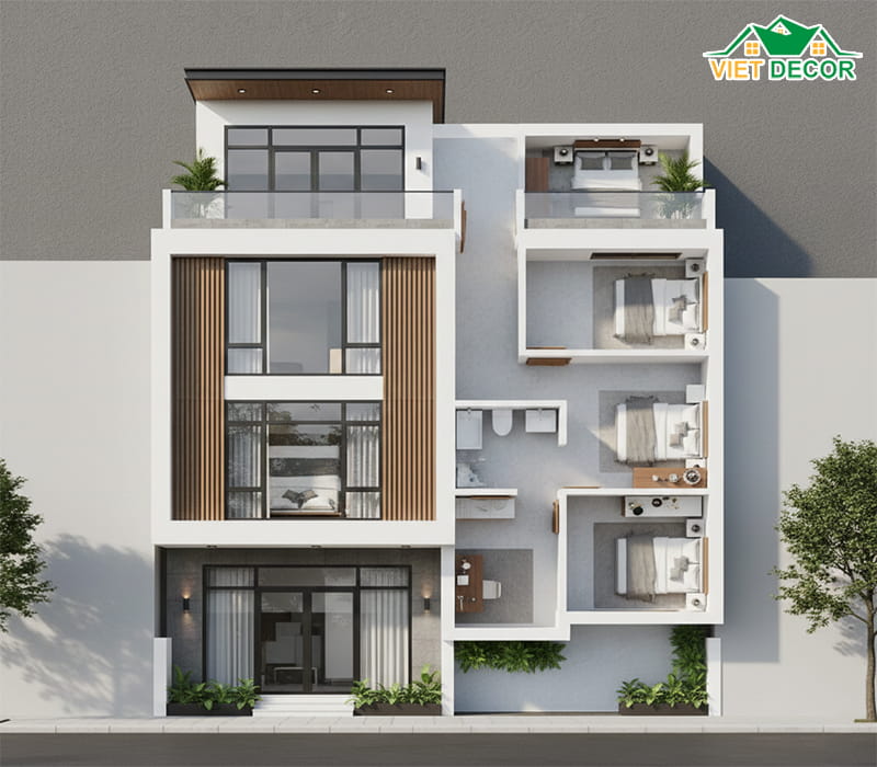 Mặt bằng tầng 2: Khu vực nghỉ ngơi riêng tư