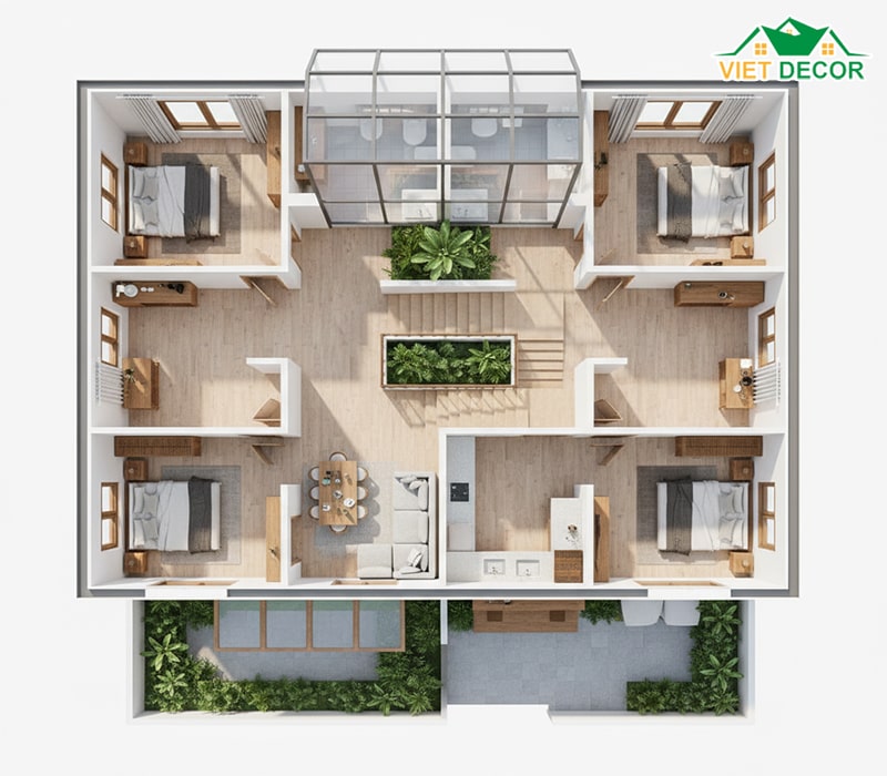 Nguyên tắc "vàng" khi bố trí công năng nhà 100m2