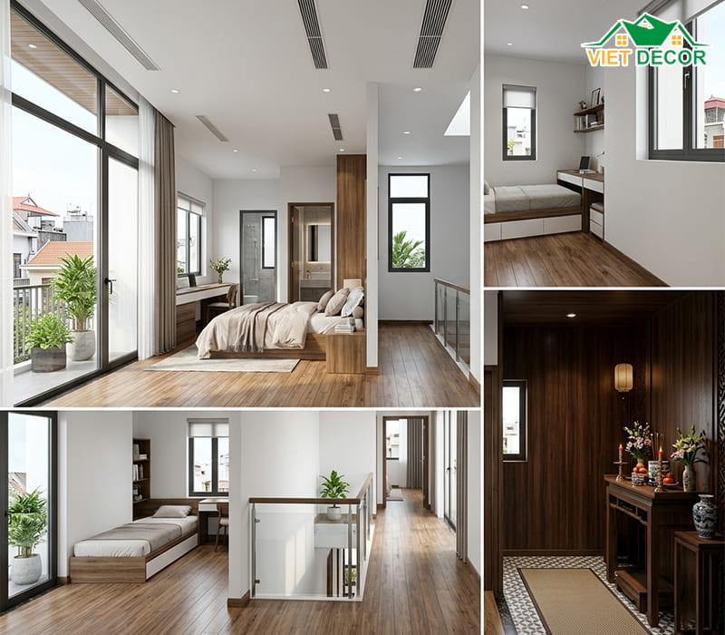 Cách sắp xếp tầng 2: Không gian nghỉ ngơi và tâm linh