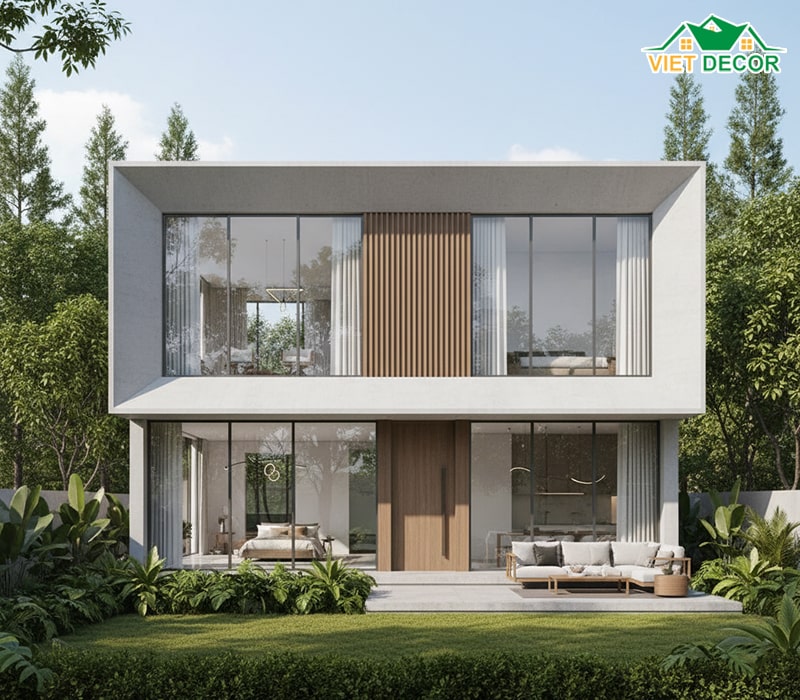 Mẫu nhà 6x15 2 tầng 4 phòng ngủ phong cách hiện đại