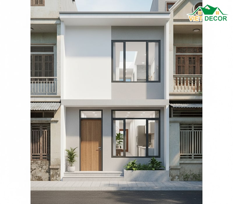 Mẫu nhà ống cấp 4 2 phòng ngủ