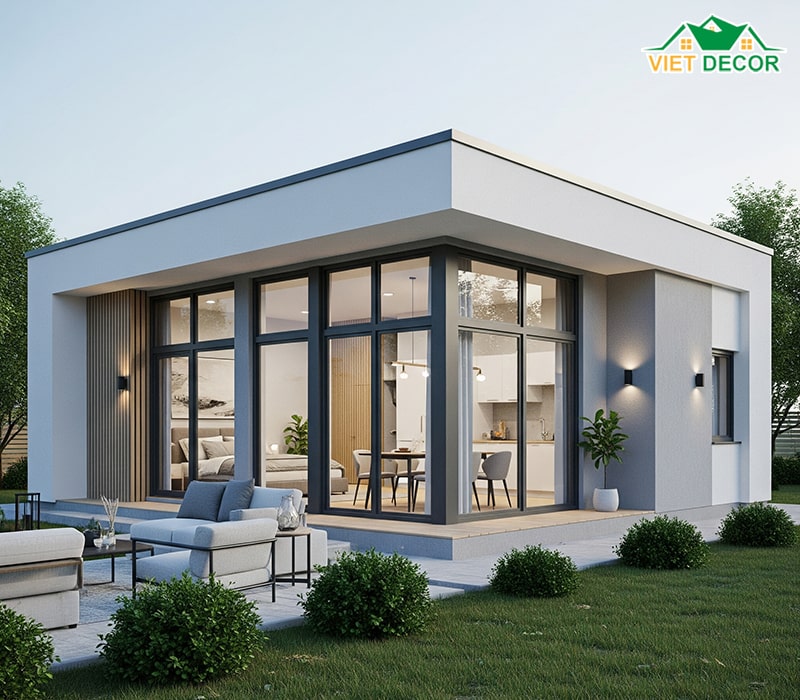 Mẫu nhà cấp 4 2 phòng ngủ 70m2 hiện đại