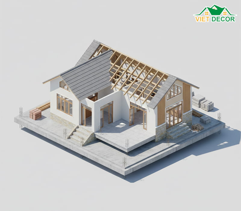 Dự toán chi phí xây dựng nhà cấp 4 3 phòng ngủ trong năm 2026