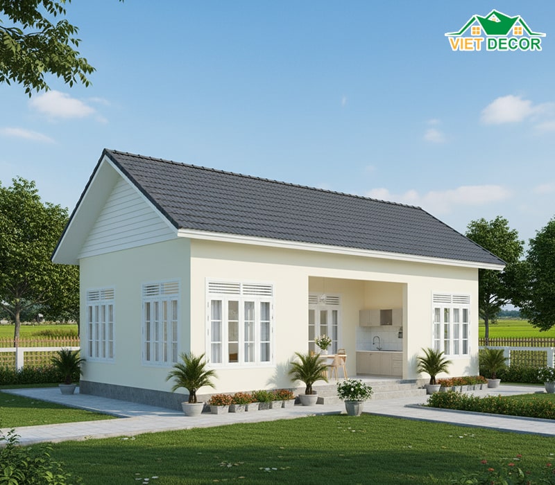 Mẫu nhà cấp 4 3 phòng ngủ ở nông thôn