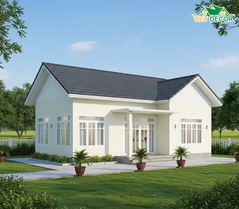 Mẫu nhà cấp 4 3 phòng ngủ ở nông thôn