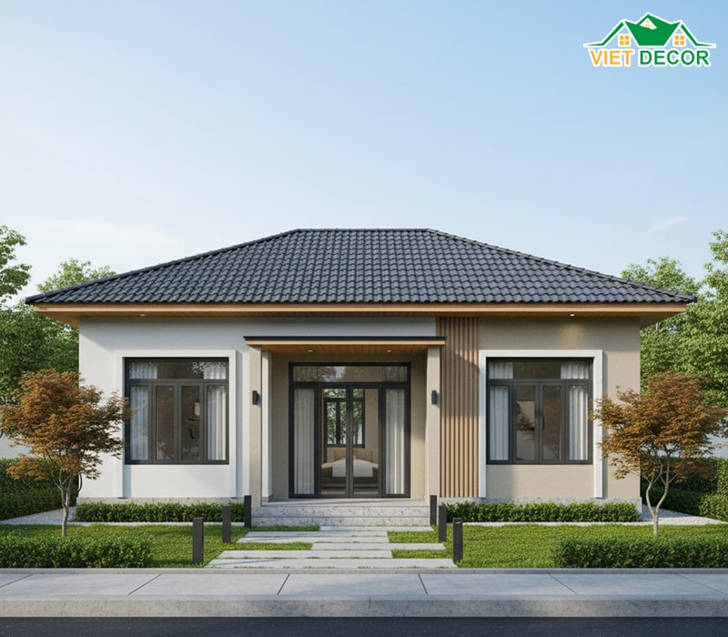 Mẫu nhà cấp 4 4 phòng ngủ 500 triệu mái Nhật