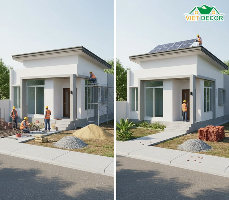 Dự toán chi phí xây nhà cấp 4 4x12 2 phòng ngủ (Cập nhật mới nhất)