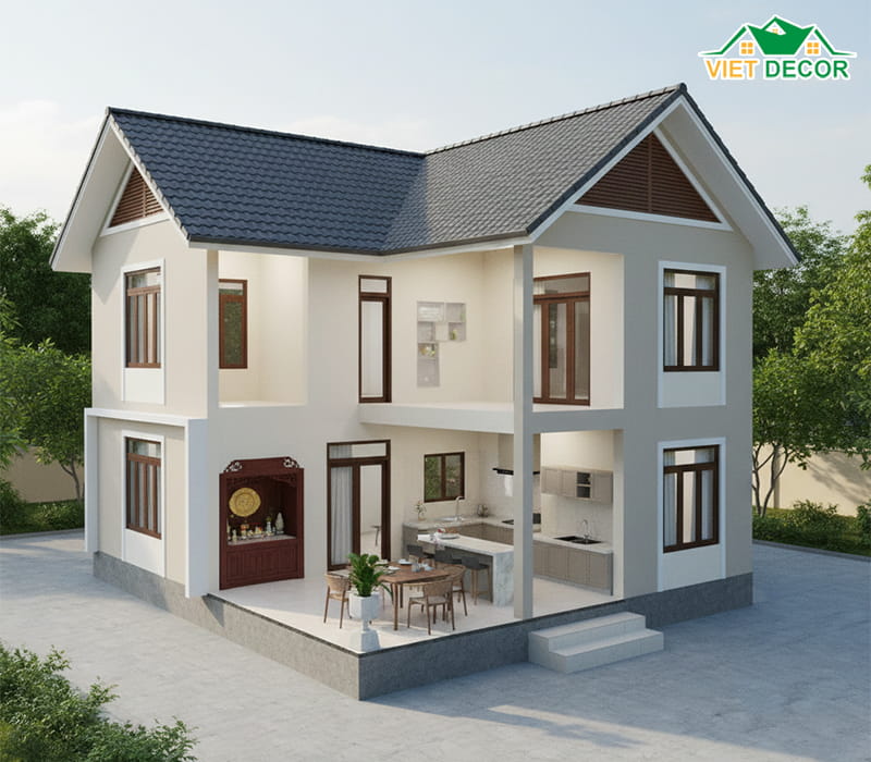 Tại sao nhà cấp 4 có 4 phòng ngủ 1 phòng thờ lại trở thành xu hướng?