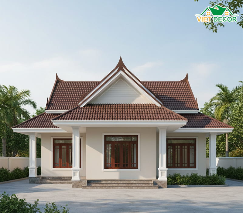 Mẫu nhà cấp 4 mái Thái truyền thống và sang trọng