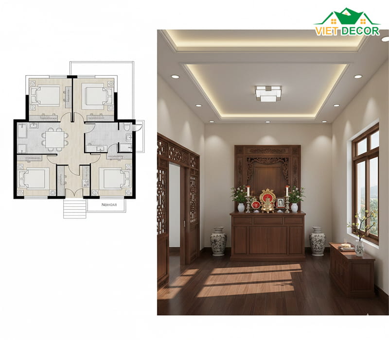 Phòng thờ: Ưu tiên vị trí đắc địa, chuẩn phong thủy