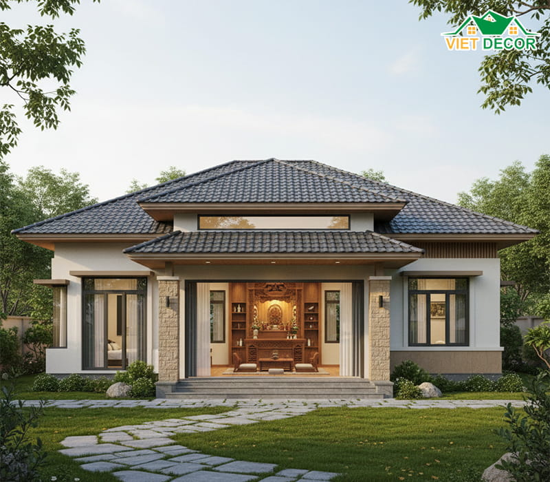 Đặc điểm kiến trúc và phong thủy của mẫu nhà cấp 4 mái Nhật