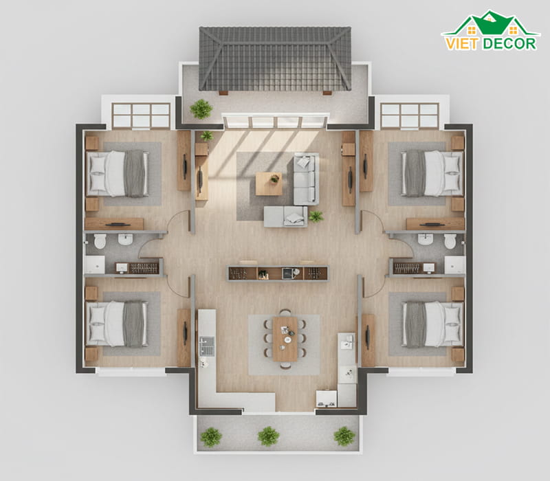 Tối ưu hóa hành lang và không gian sinh hoạt chung