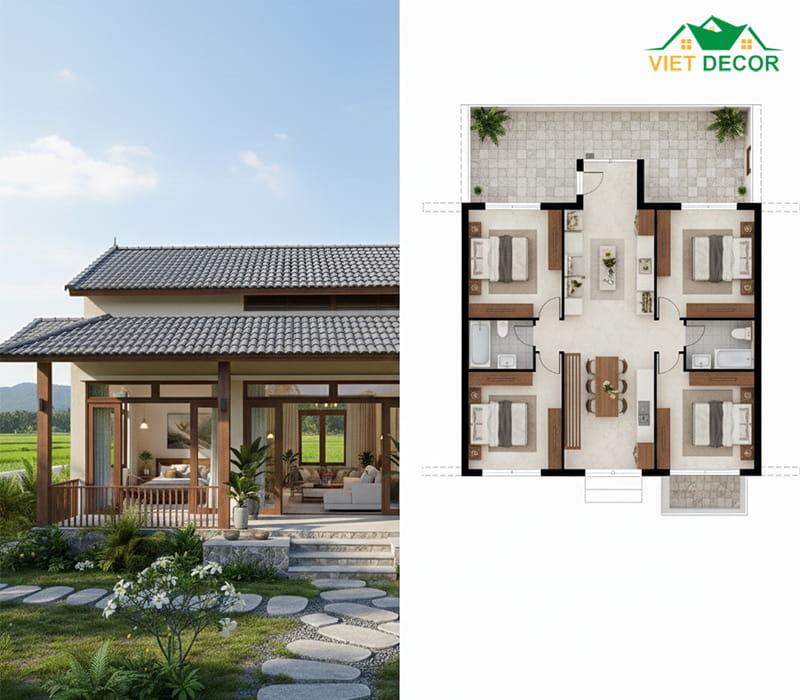 Cách bố trí không gian sinh hoạt chung (Phòng khách & Bếp)