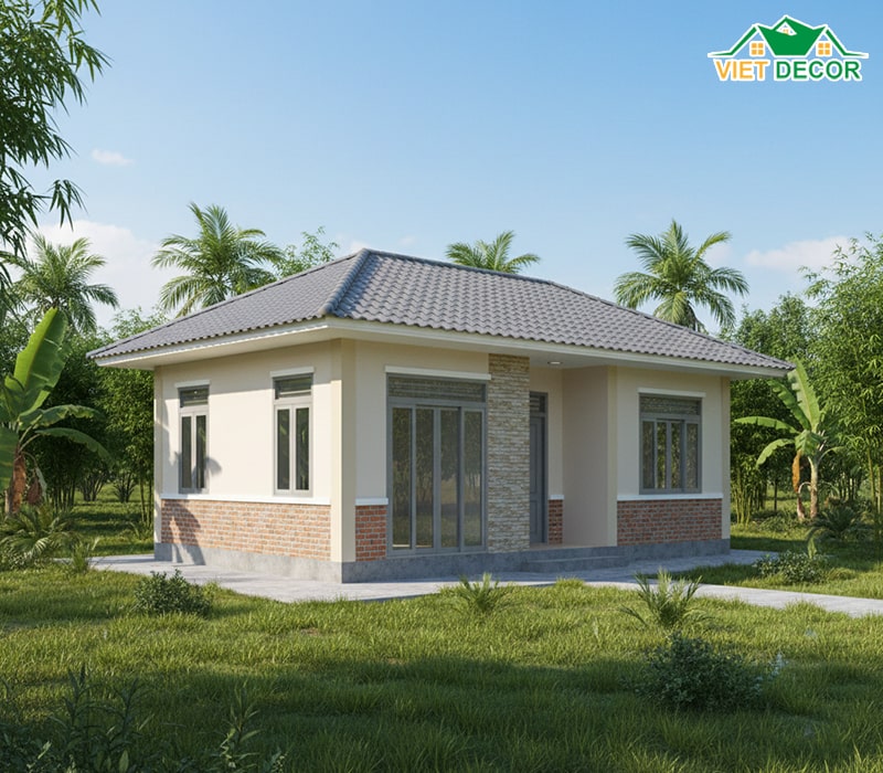 Mẫu nhà cấp 4 mái Nhật giá rẻ (Dưới 600 triệu)