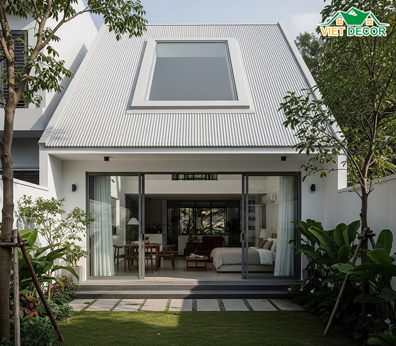 Mẫu nhà ống cấp 4 mái tôn 2 phòng ngủ