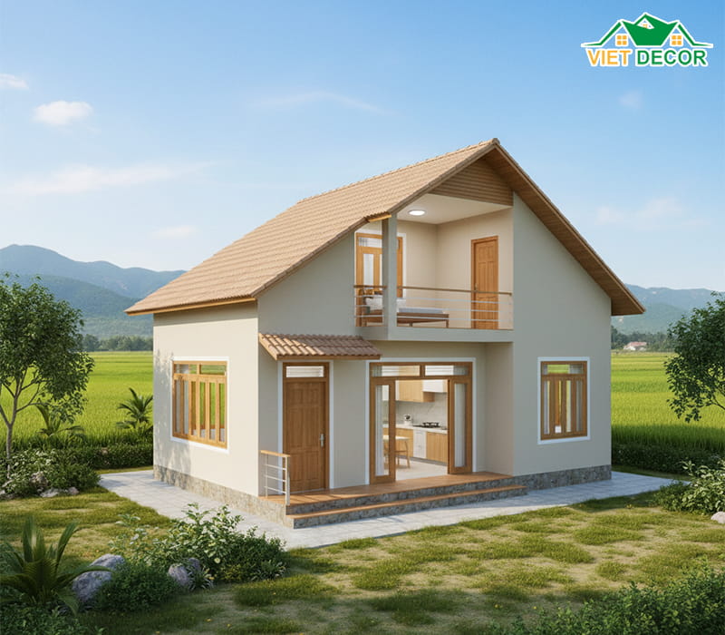 Thiết kế nhà cấp 4 có gác lửng để tăng diện tích sử dụng