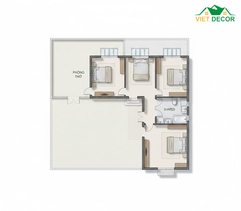 Lưu ý về phong thủy: Hướng cửa, vị trí phòng thờ và bếp