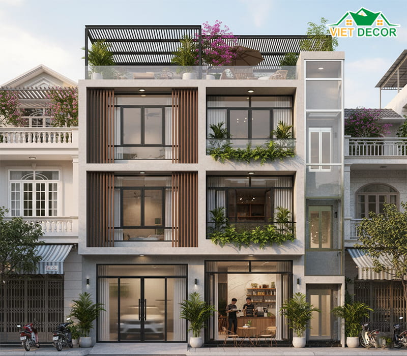 Dễ dàng tích hợp đa dạng công năng (Gara, thang máy, kinh doanh)