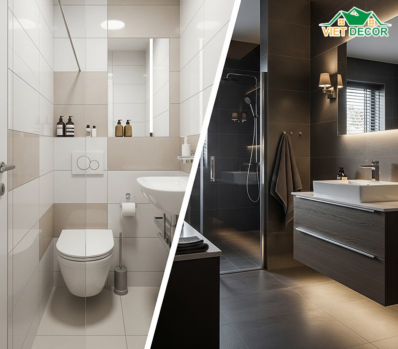 Diện tích và ánh sáng của nhà vệ sinh