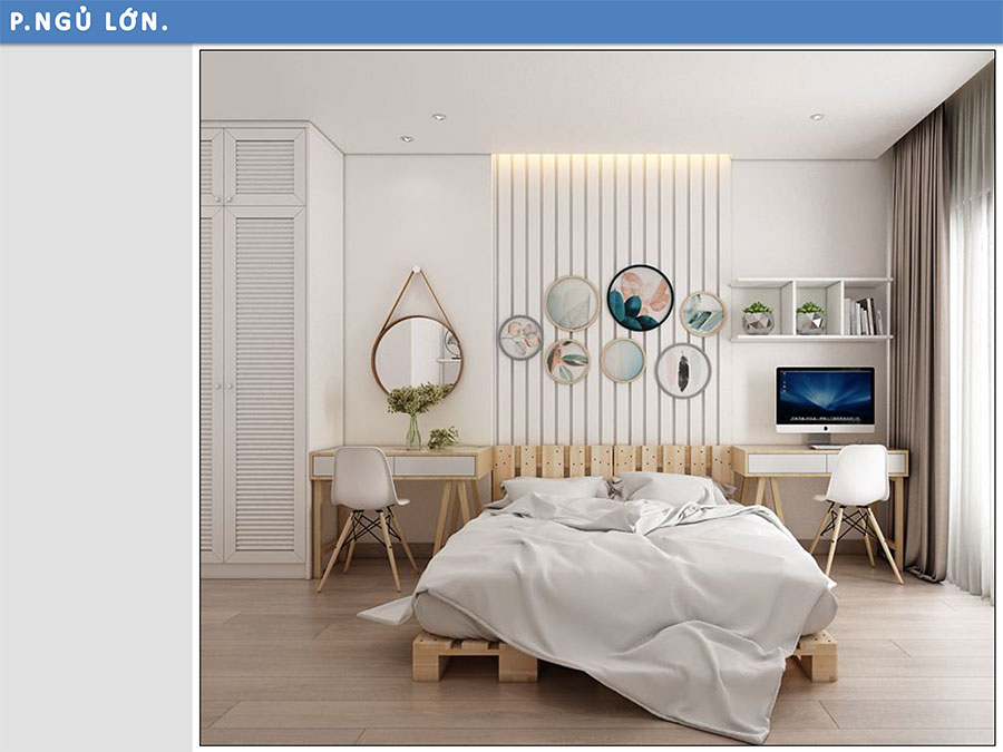 Thiết kế thi công nội thất căn hộ 2 phòng ngủ nhà chị Thủy - Nhà Bè HCM