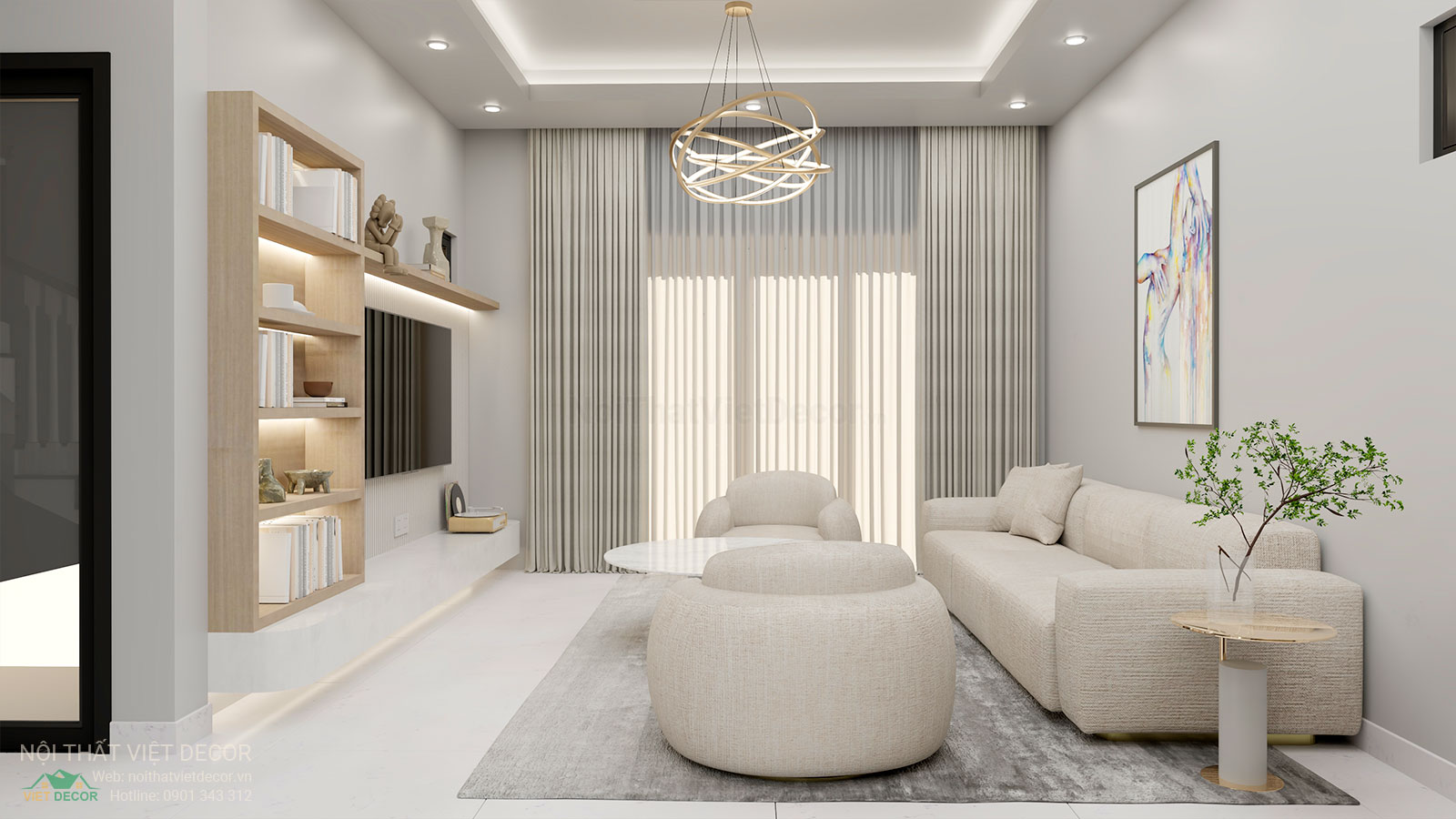 Nội Thất Việt Decor thiết kế thi công nội thất biệt thự Villa Riverside tại Bến Lức Long An - Tây Ninh phòng khách