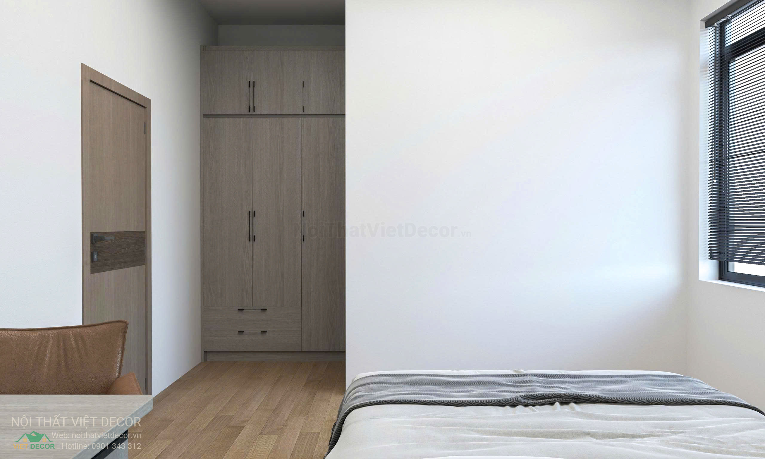 Nội Thất Việt Decor thiết kế nội thất hiện đại nhà phố khu đô thị Lavilla Green City Long An Tây Ninh phòng ngủ