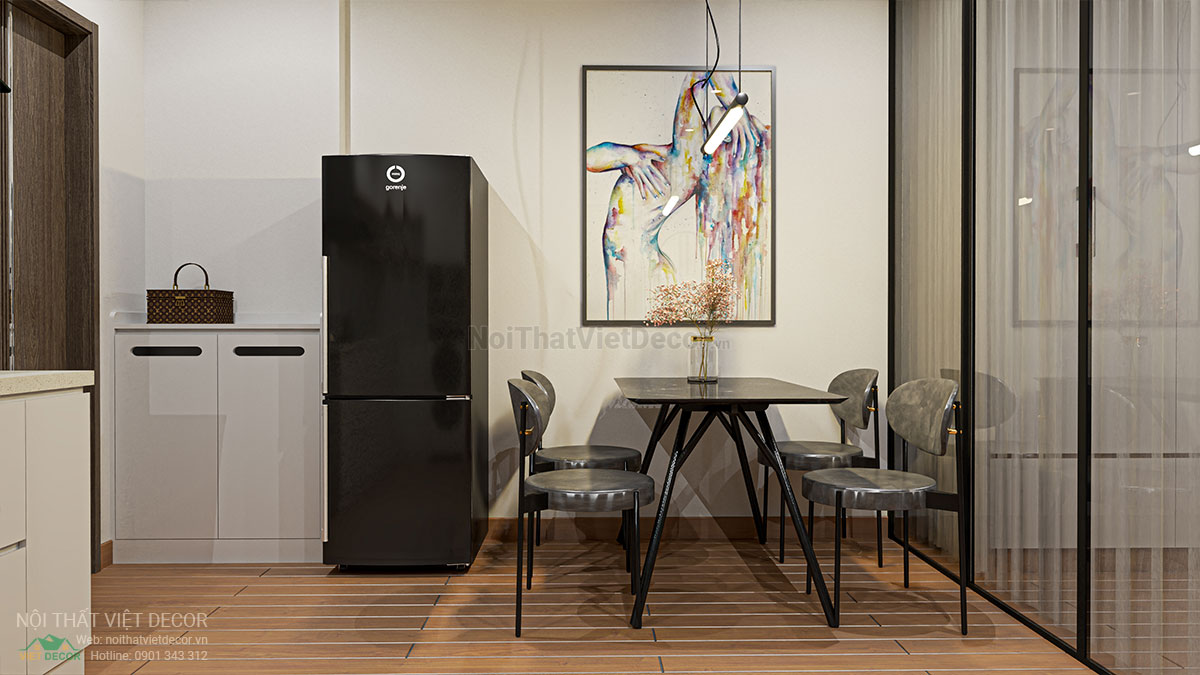 Nội Thất Việt Decor thiết kế thi công trang trí nội thất căn hộ 1 phòng ngủ + dự án lavida plus quận 7 tp hồ chí minh phòng khách bếp