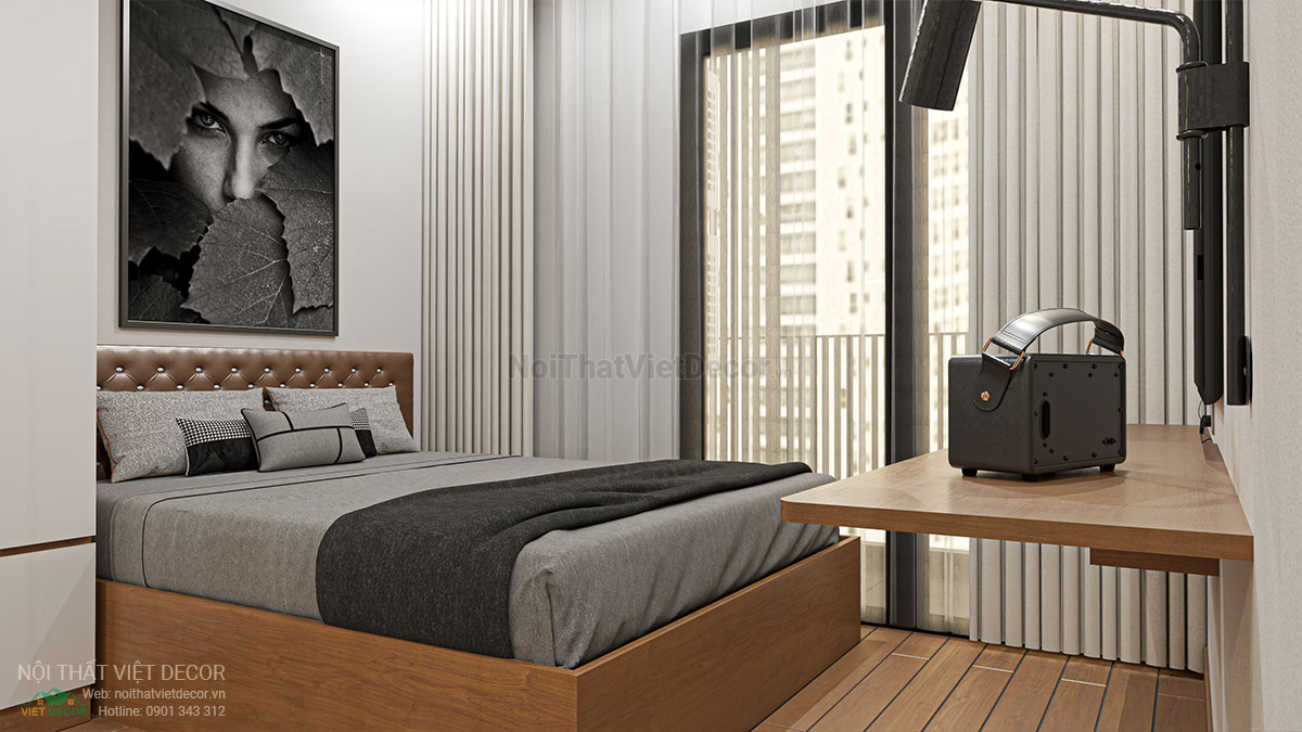 Nội Thất Việt Decor thiết kế thi công trang trí nội thất căn hộ 1 phòng ngủ + dự án lavida plus quận 7 tp hồ chí minh phòng ngủ 2