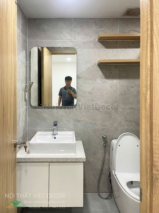 Nội Thất Việt Decor thiết kế thi công trang trí hoàn thiện, nội thất căn hộ 1 phòng ngủ + dự án lavida plus quận 7 tp hồ chí minh, nhà vệ sinh