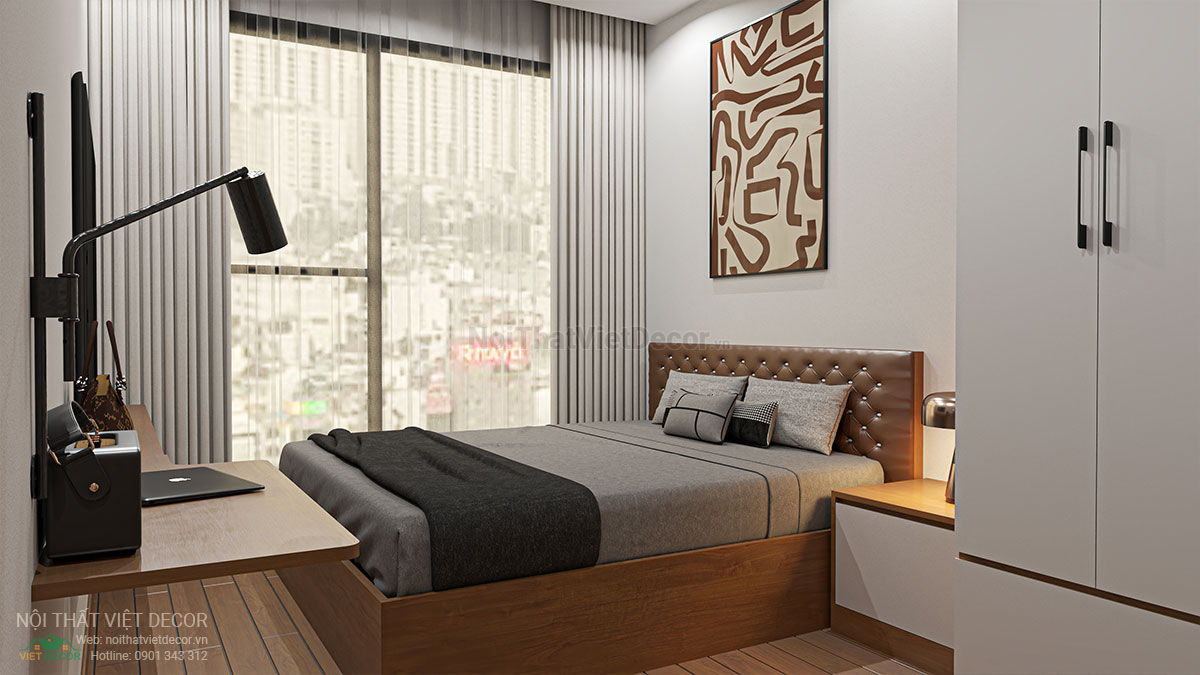Nội Thất Việt Decor thiết kế thi công trang trí nội thất căn hộ 1 phòng ngủ + dự án lavida plus quận 7 tp hồ chí minh phòng ngủ 1
