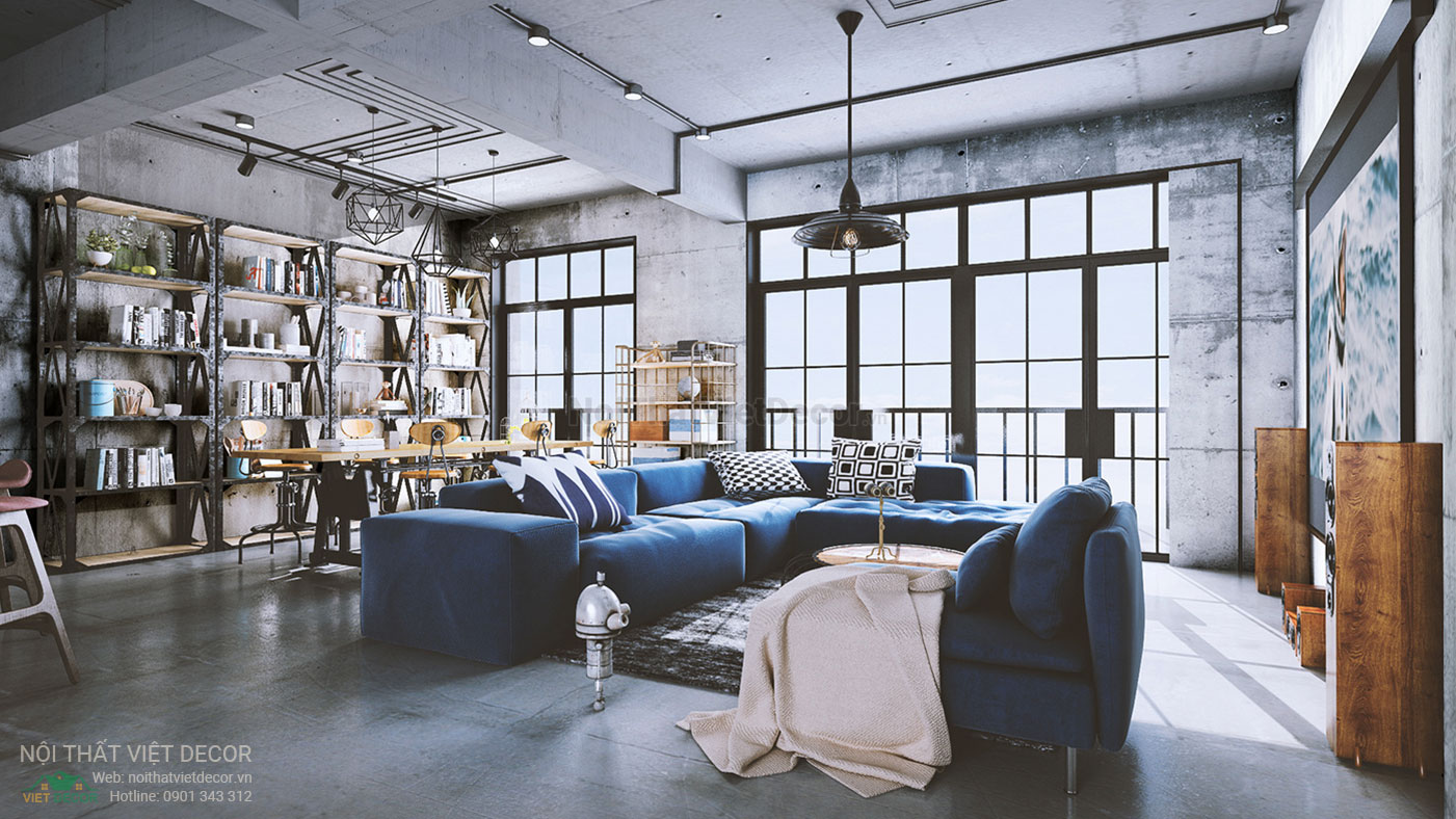 Nội Thất Việt Decor thiết kế thi công nội thất nhà phố phong cách công nghiệp industrial style