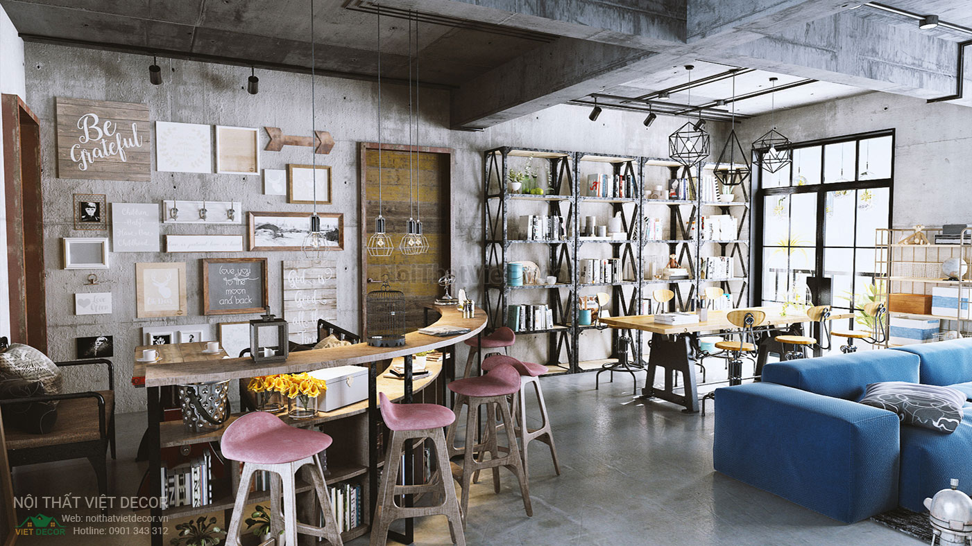 Nội Thất Việt Decor thiết kế thi công nội thất nhà phố phong cách công nghiệp industrial style