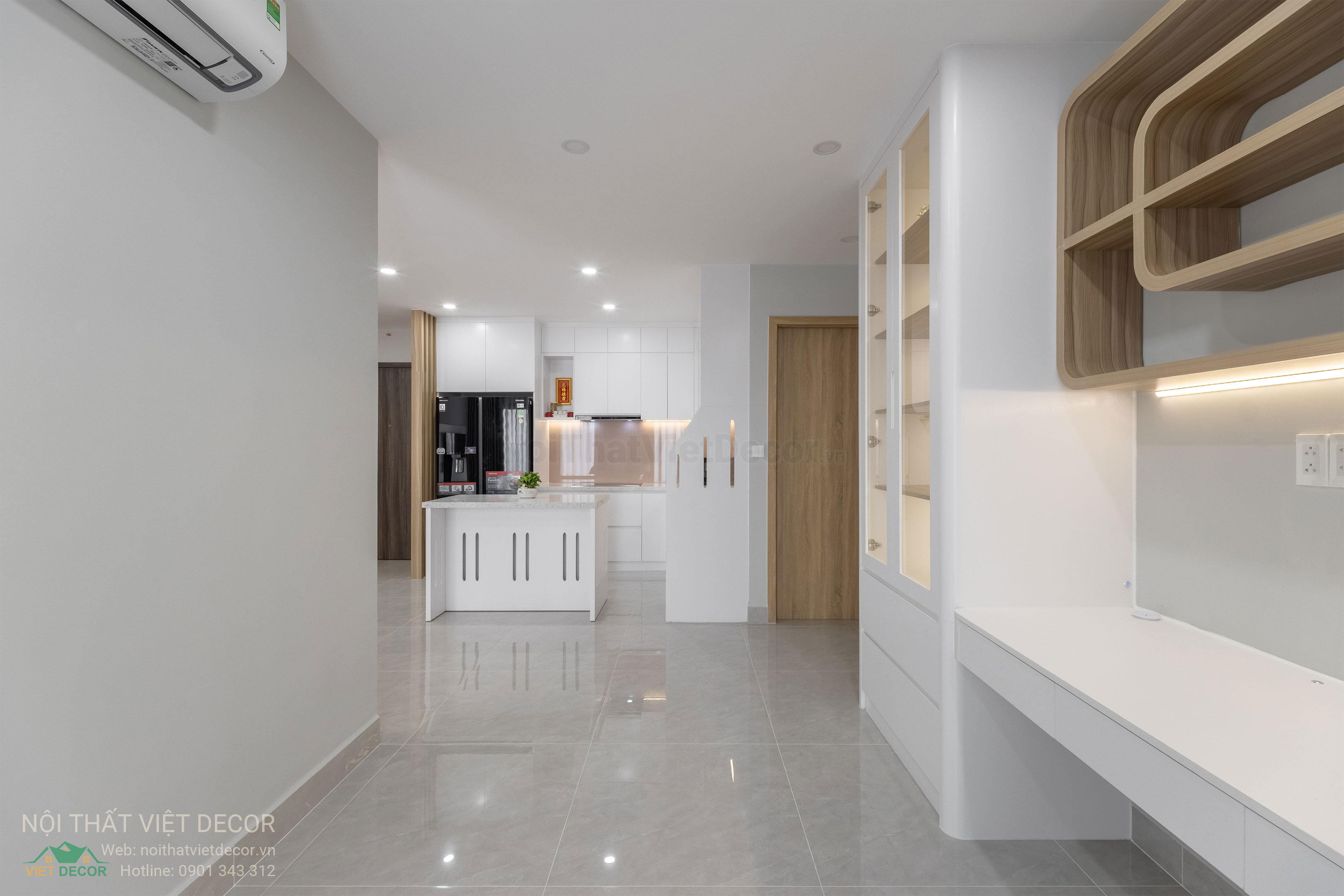 Nội Thất Việt Decor thiết kế thi công trang trí xây dựng hoàn thiện, nội thất căn hộ 2 phòng ngủ dự án chung cư Lavida Plus quận 7 tp HCM, phòng học làm việc
