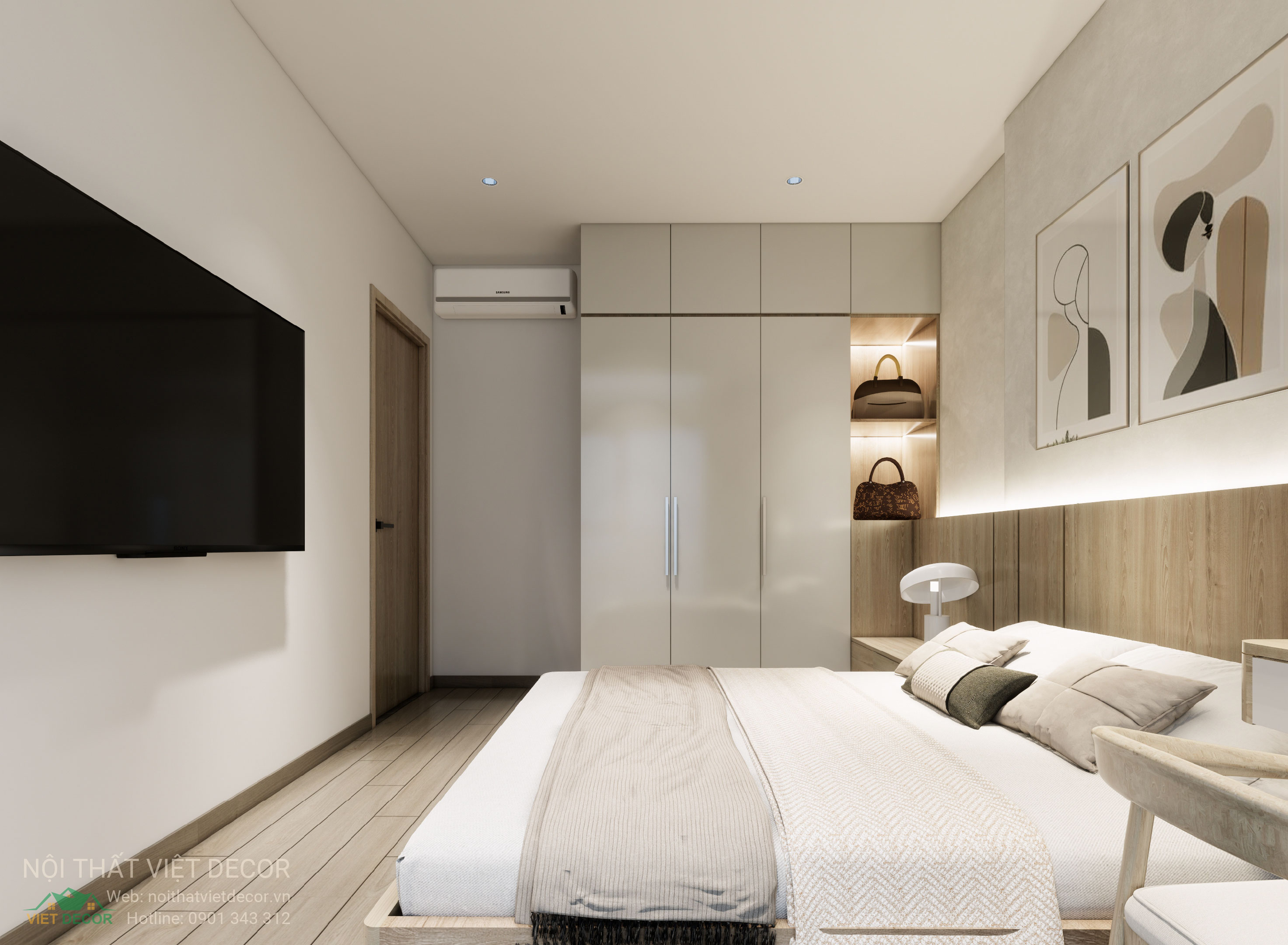 Nội Thất Việt Decor thiết kế thi công trang trí xây dựng hoàn thiện, nội thất căn hộ 3 phòng ngủ dự án chung cư Lavida Plus quận 7 phường Tân Hưng tp HCM