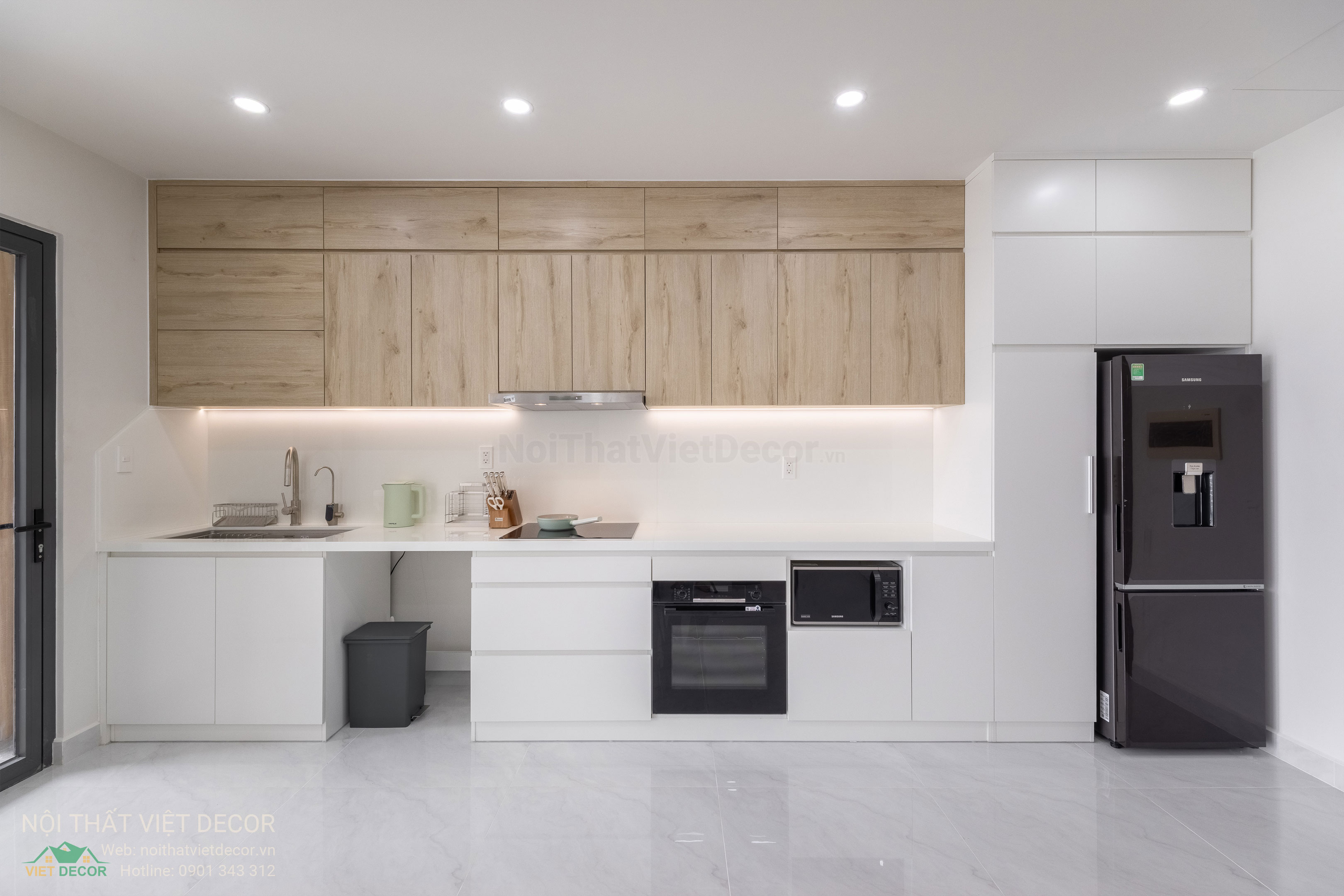 Nội Thất Việt Decor thiết kế thi công trang trí xây dựng hoàn thiện, nội thất căn hộ 3 phòng ngủ dự án chung cư Lavida Plus quận 7 phường Tân Hưng tp HCM tủ bếp