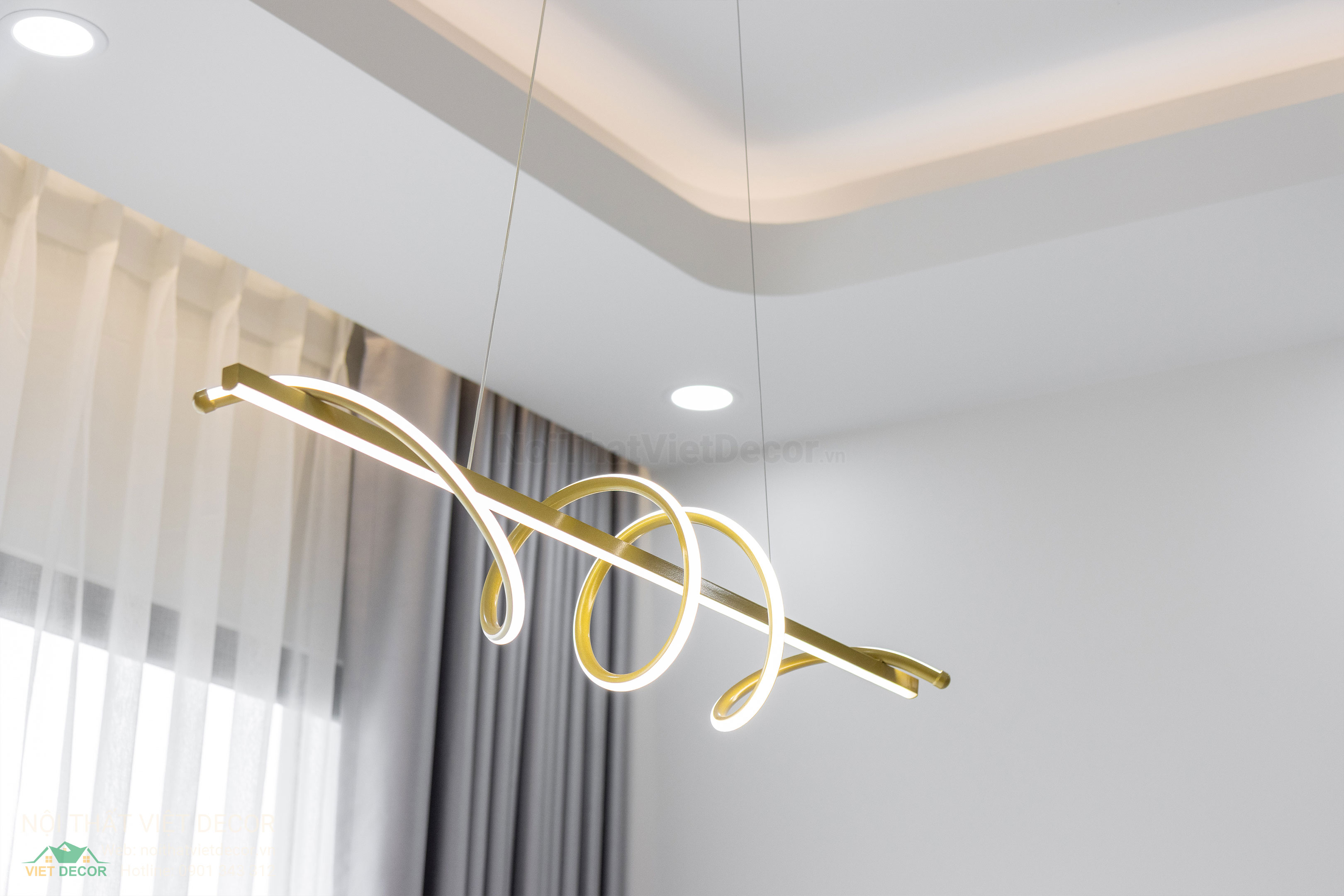 Nội Thất Việt Decor thiết kế thi công trang trí xây dựng hoàn thiện, nội thất căn hộ 3 phòng ngủ dự án chung cư Lavida Plus quận 7 phường Tân Hưng tp HCM đèn bàn ăn