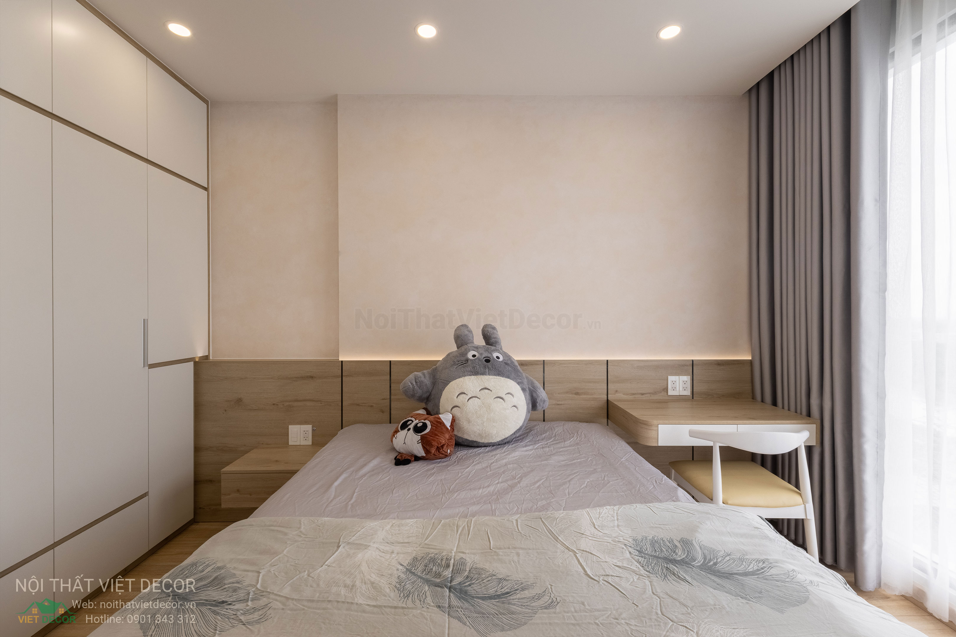 Nội Thất Việt Decor thiết kế thi công trang trí xây dựng hoàn thiện, nội thất căn hộ 3 phòng ngủ dự án chung cư Lavida Plus quận 7 phường Tân Hưng tp HCM phòng ngủ nhỏ