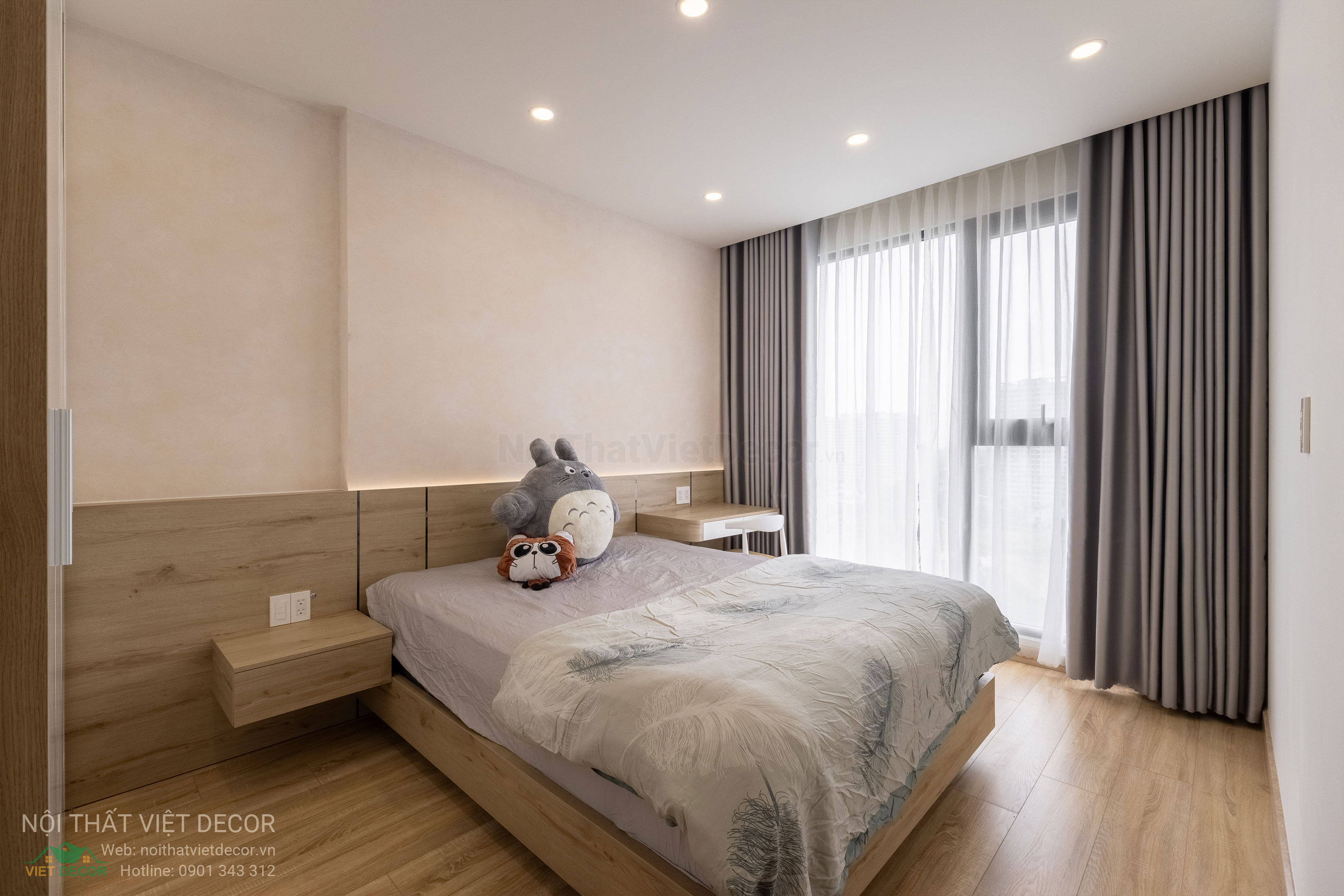 Nội Thất Việt Decor thiết kế thi công trang trí xây dựng hoàn thiện, nội thất căn hộ 3 phòng ngủ dự án chung cư Lavida Plus quận 7 phường Tân Hưng tp HCM phòng ngủ nhỏ