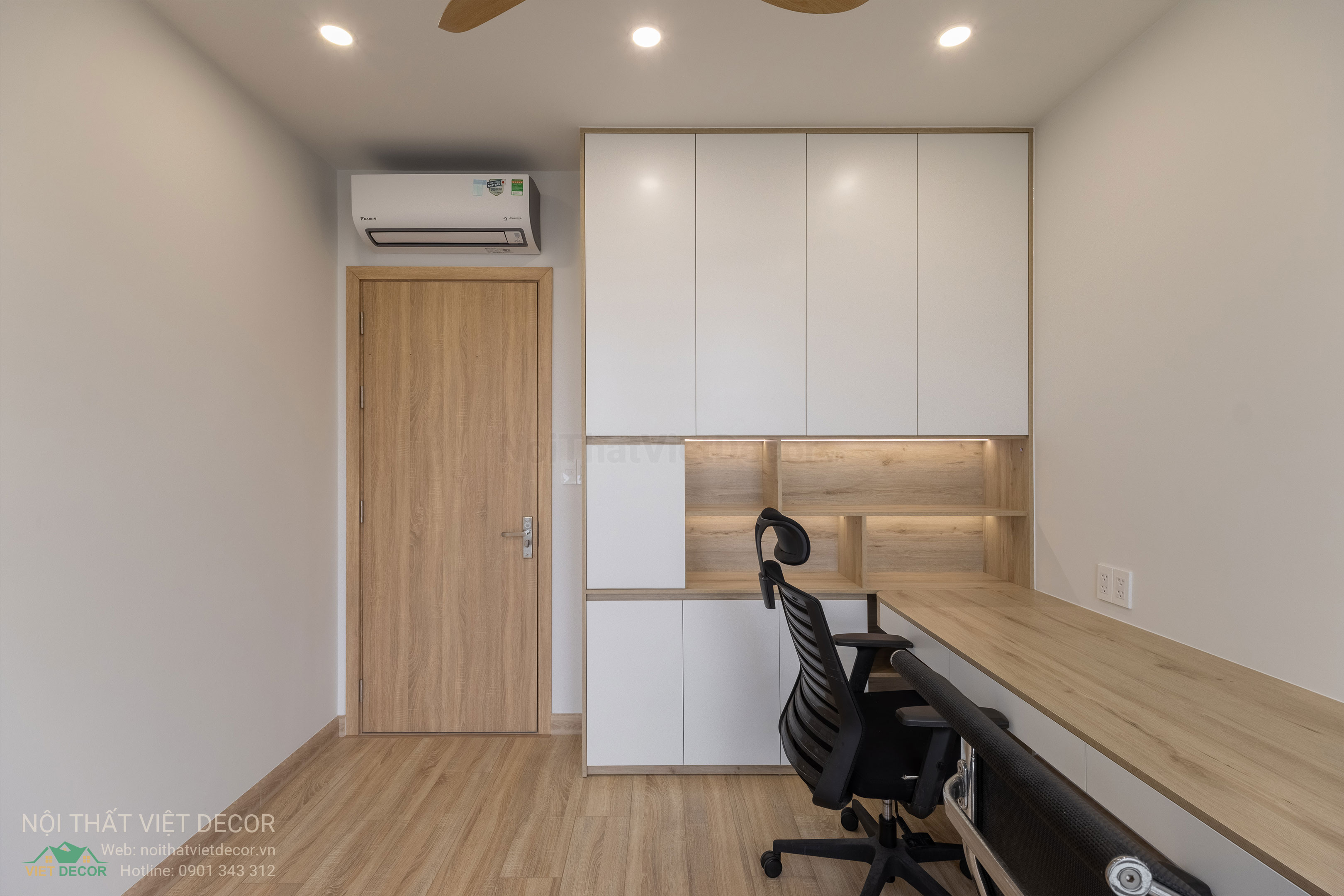 Nội Thất Việt Decor thiết kế thi công trang trí xây dựng hoàn thiện, nội thất căn hộ 3 phòng ngủ dự án chung cư Lavida Plus quận 7 phường Tân Hưng tp HCM phòng làm việc