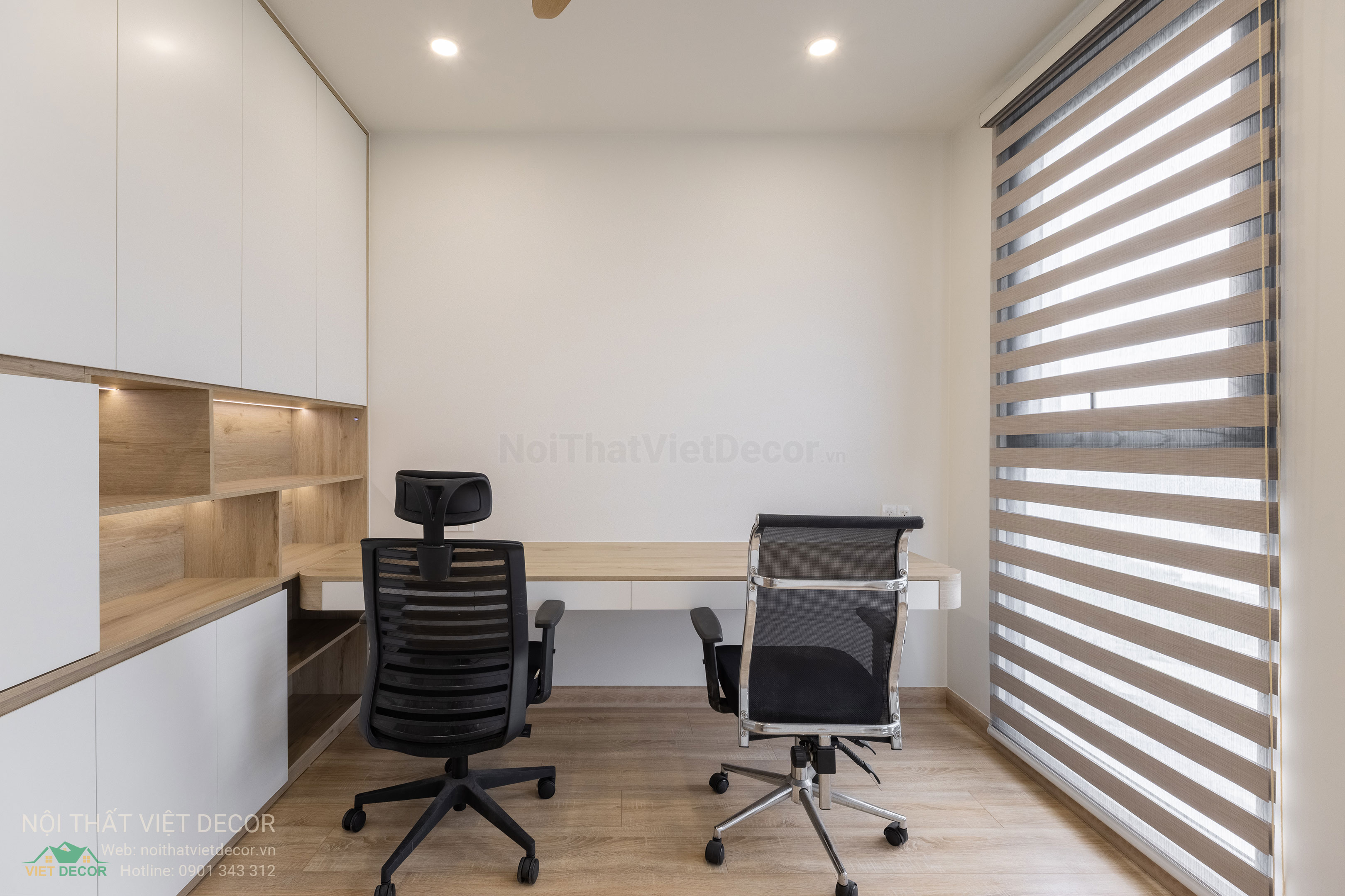 Nội Thất Việt Decor thiết kế thi công trang trí xây dựng hoàn thiện, nội thất căn hộ 3 phòng ngủ dự án chung cư Lavida Plus quận 7 phường Tân Hưng tp HCM phòng làm việc