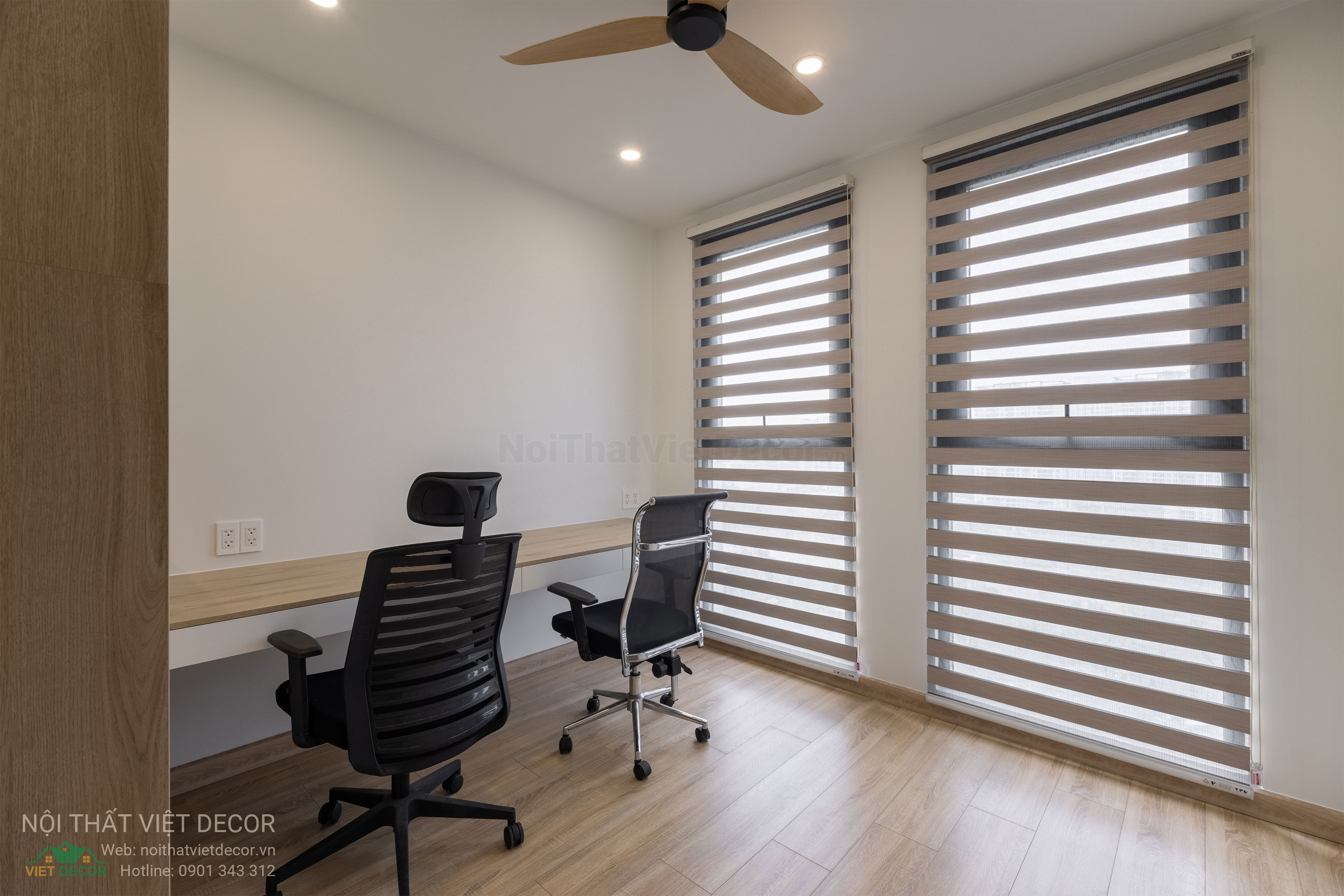 Nội Thất Việt Decor thiết kế thi công trang trí xây dựng hoàn thiện, nội thất căn hộ 3 phòng ngủ dự án chung cư Lavida Plus quận 7 phường Tân Hưng tp HCM phòng làm việc