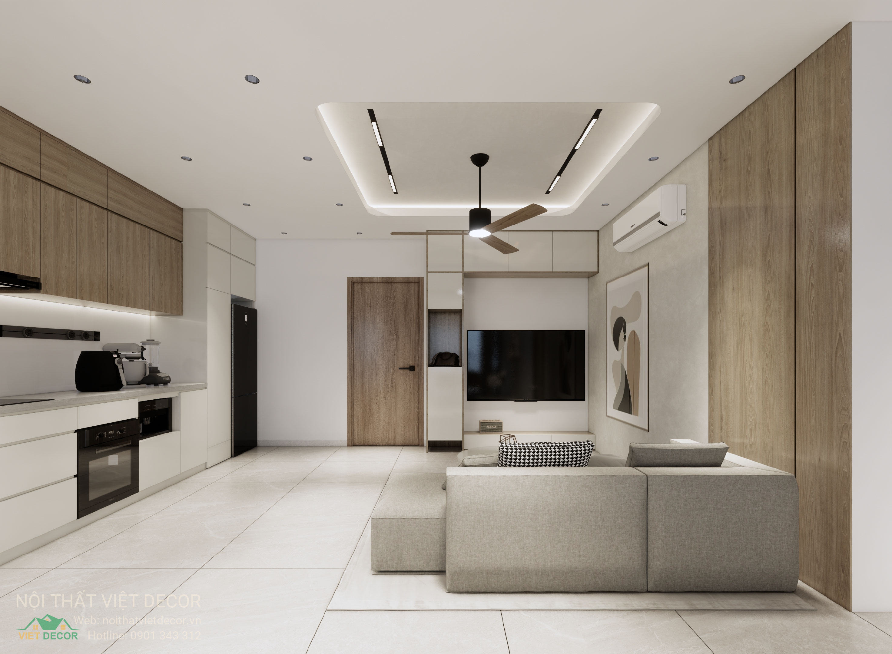 Nội Thất Việt Decor thiết kế thi công trang trí xây dựng hoàn thiện, nội thất căn hộ 3 phòng ngủ dự án chung cư Lavida Plus quận 7 phường Tân Hưng tp HCM
