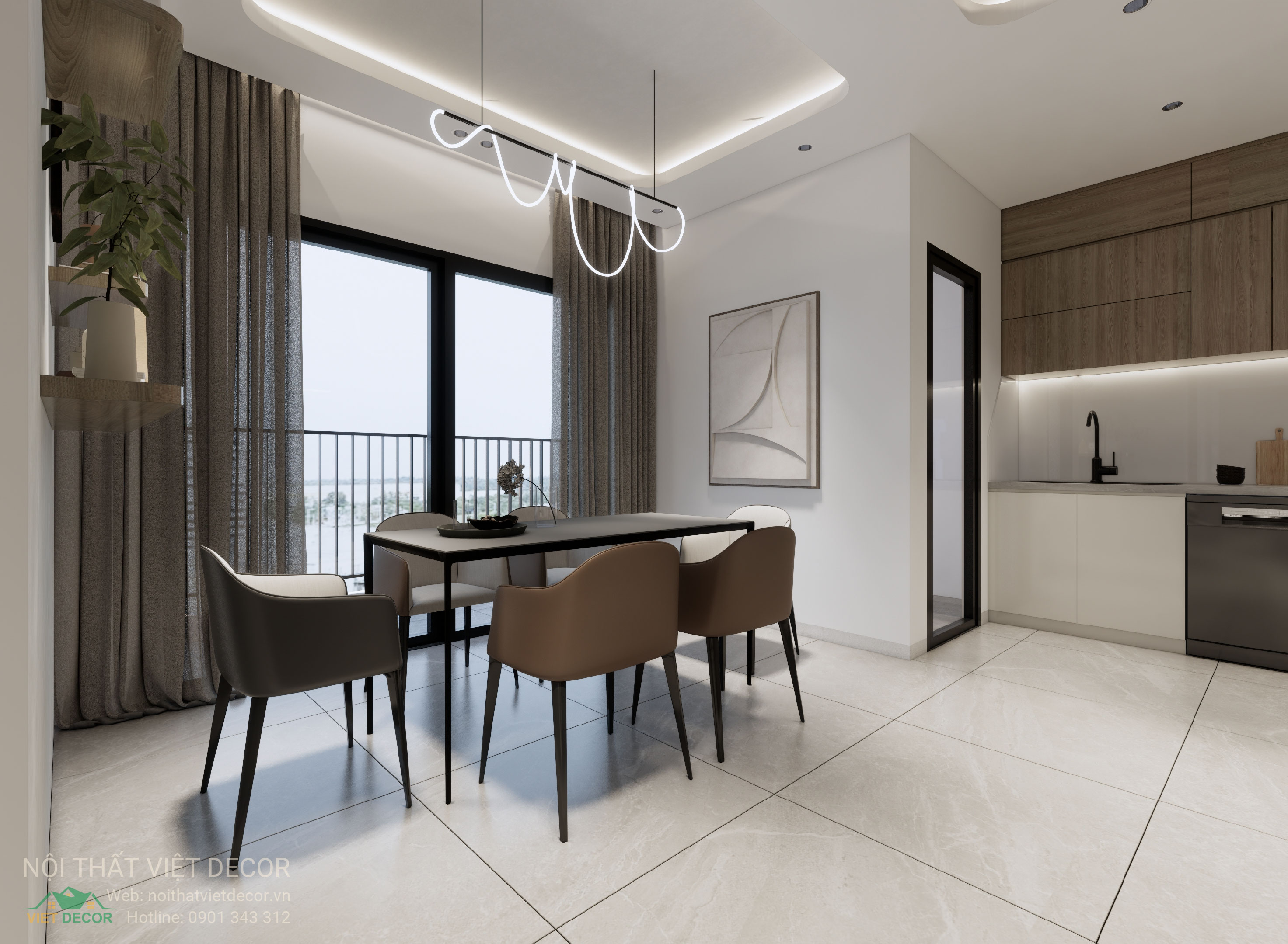 Nội Thất Việt Decor thiết kế thi công trang trí xây dựng hoàn thiện, nội thất căn hộ 3 phòng ngủ dự án chung cư Lavida Plus quận 7 phường Tân Hưng tp HCM
