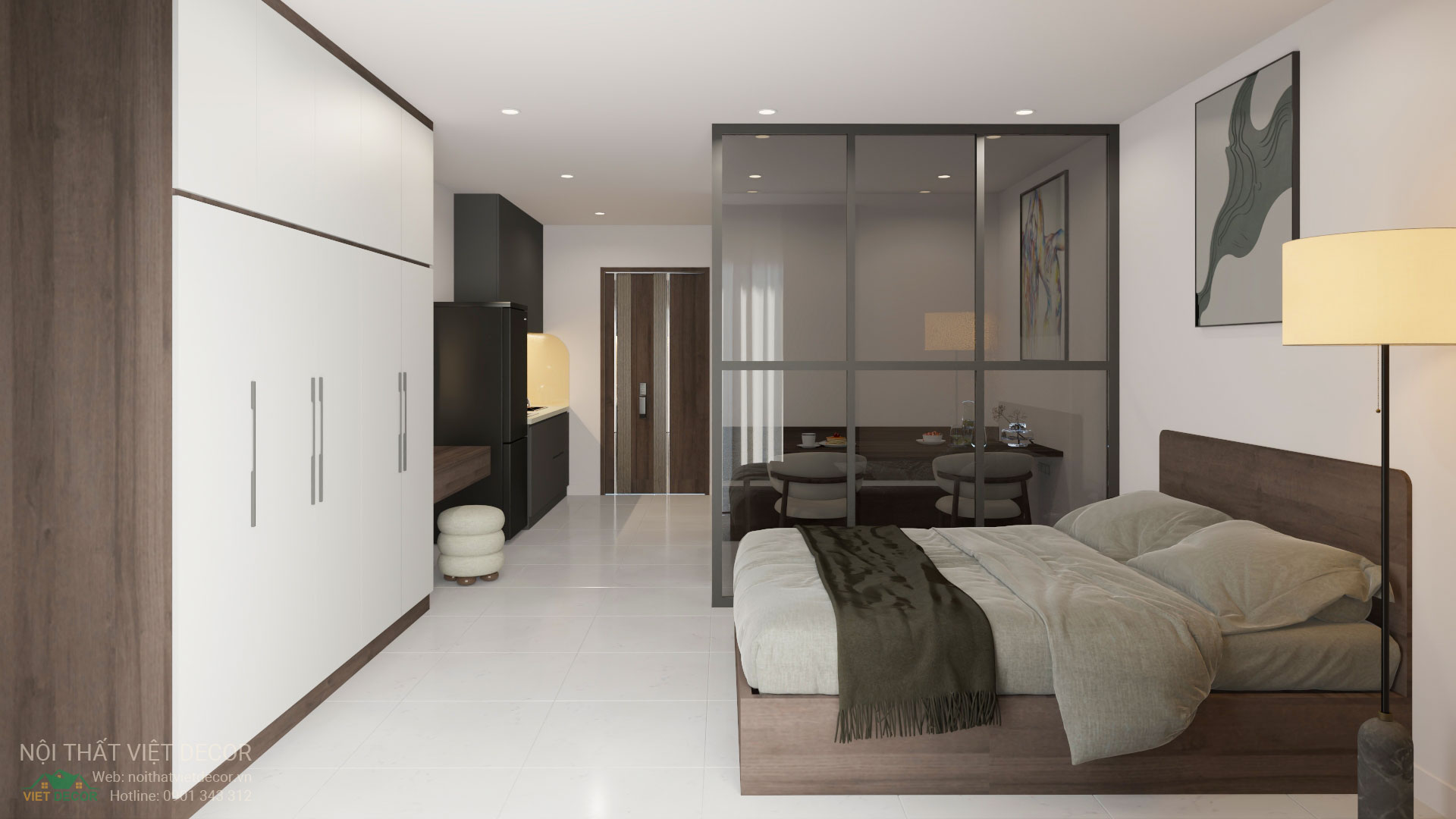 Nội thất Việt Decor thiết kế thi công nội thất căn hộ officetel chung cư Lavida Plus phường Tân Hừng Tp HCM